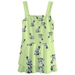 Black and white vector flowers at canary yellow Kids  Layered Skirt Swimsuit