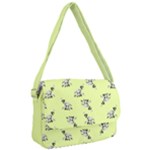 Black and white vector flowers at canary yellow Courier Bag