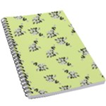 Black and white vector flowers at canary yellow 5.5  x 8.5  Notebook