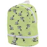 Black and white vector flowers at canary yellow Zip Bottom Backpack