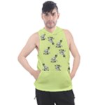 Black and white vector flowers at canary yellow Men s Sleeveless Hoodie