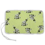 Black and white vector flowers at canary yellow Pen Storage Case (M)