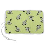 Black and white vector flowers at canary yellow Pen Storage Case (L)