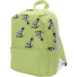 Black and white vector flowers at canary yellow Zip Up Backpack