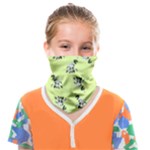 Black and white vector flowers at canary yellow Face Covering Bandana (Kids)