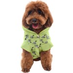 Black and white vector flowers at canary yellow Dog Coat