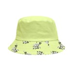 Black and white vector flowers at canary yellow Bucket Hat
