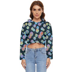 Multi-colored Circles Women s Lightweight Cropped Hoodie by SychEva