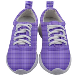 Purple Check Kids Athletic Shoes by SeaworthyClothing