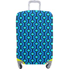 Blue Circles On A Dark Blue Background Luggage Cover (large) by SychEva