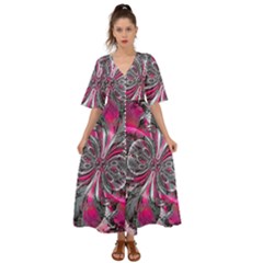 Mixed Signals Kimono Sleeve Boho Dress by MRNStudios