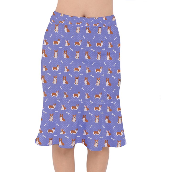 Cute Corgi Dogs Short Mermaid Skirt