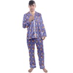Cute Corgi Dogs Men s Long Sleeve Satin Pajamas Set