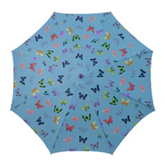 Multicolored Butterflies Whirl Golf Umbrellas by SychEva