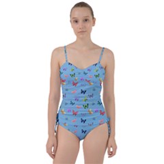 Multicolored Butterflies Whirl Sweetheart Tankini Set by SychEva