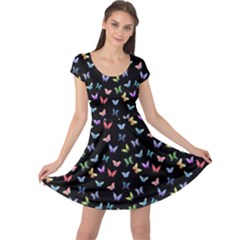 Bright And Beautiful Butterflies Cap Sleeve Dress by SychEva