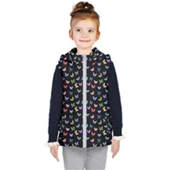Bright And Beautiful Butterflies Kids  Hooded Puffer Vest by SychEva