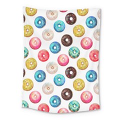 Delicious Multicolored Donuts On White Background Medium Tapestry by SychEva