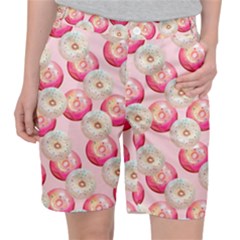 Pink And White Donuts Pocket Shorts by SychEva