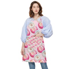 Pink And White Donuts Pocket Apron by SychEva