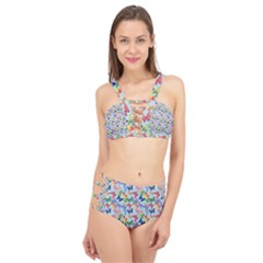Beautiful Bright Butterflies Are Flying Cage Up Bikini Set by SychEva