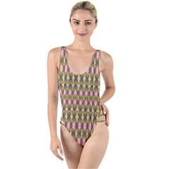 Digital Illusion High Leg Strappy Swimsuit by Sparkle