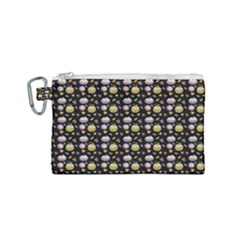 Shiny Pumpkins On Black Background Canvas Cosmetic Bag (small) by SychEva