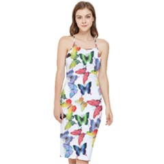 Bright Butterflies Circle In The Air Bodycon Cross Back Summer Dress by SychEva