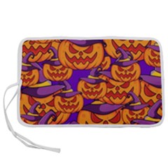 Purple And Orange Pumpkins, Crazy Halloween Pattern, Jack O  Lantern Pen Storage Case (m) by Casemiro
