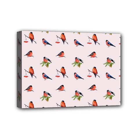 Bullfinches Sit On Branches Mini Canvas 7  X 5  (stretched) by SychEva