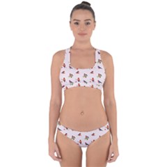 Bullfinches Sit On Branches Cross Back Hipster Bikini Set by SychEva