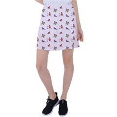 Bullfinches Sit On Branches Tennis Skirt by SychEva