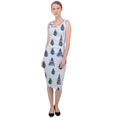 Coniferous Forest Sleeveless Pencil Dress by SychEva