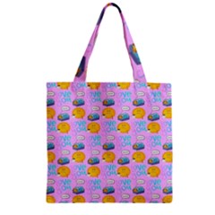 Cartoon Pattern Zipper Grocery Tote Bag by Sparkle