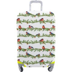 Bullfinches On The Branches Luggage Cover (large) by SychEva