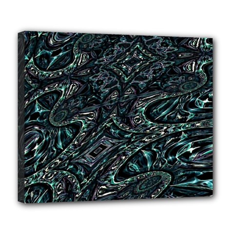 Emerald Distortion Deluxe Canvas 24  X 20  (stretched) by MRNStudios