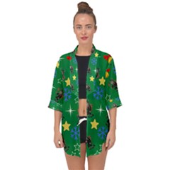 Krampus Kawaii Green Open Front Chiffon Kimono by InPlainSightStyle