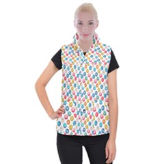 Multicolored Sweet Donuts Women s Button Up Vest by SychEva