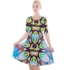 375 Chroma Digital Art Custom Quarter Sleeve A-line Dress by Drippycreamart