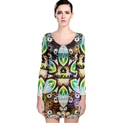 375 Chroma Digital Art Custom Long Sleeve Bodycon Dress by Drippycreamart