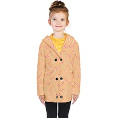 Sweet Christmas Candy Kids  Double Breasted Button Coat by SychEva