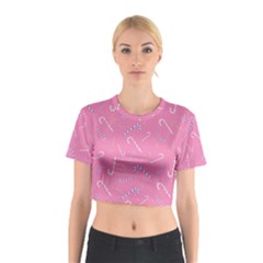 Sweet Christmas Candy Cotton Crop Top by SychEva