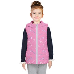 Sweet Christmas Candy Kids  Hooded Puffer Vest by SychEva