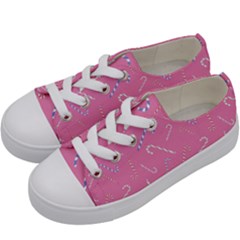 Sweet Christmas Candy Kids  Low Top Canvas Sneakers by SychEva