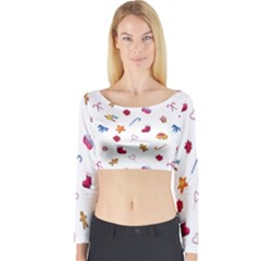 Christmas Elements Long Sleeve Crop Top by SychEva