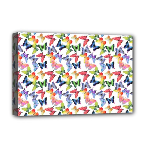 Multicolored Butterflies Deluxe Canvas 18  X 12  (stretched) by SychEva