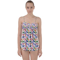 Multicolored Butterflies Babydoll Tankini Set by SychEva