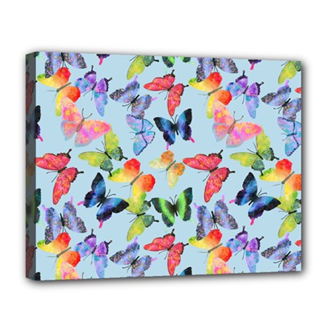 Watercolor Butterflies Canvas 14  X 11  (stretched) by SychEva