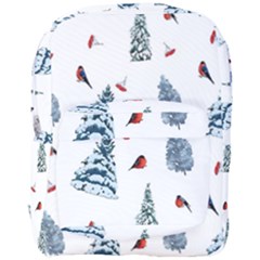 Christmas Trees And Bullfinches Full Print Backpack by SychEva