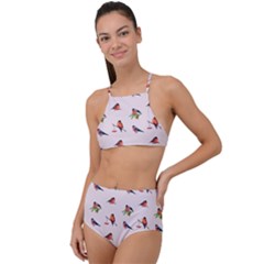 Bullfinches Sit On Branches High Waist Tankini Set by SychEva